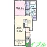 クロワッサン　デ　リュンヌ 1LDKの間取り