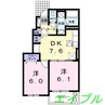 ファミール　船穂 2DKの間取り