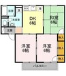 コーポジョイフル 3DKの間取り