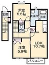 グランマスト平田　Ｃ 2LDKの間取り