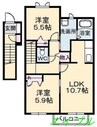 グランマスト平田　Ｃ 2LDKの間取り
