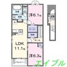 サンヴェール 2LDKの間取り