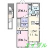 サンヴェール 2LDKの間取り