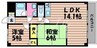 グリーンハイツ中島 2LDKの間取り