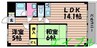 グリーンハイツ中島 2LDKの間取り