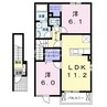 コリーヌＢ棟 2LDKの間取り