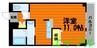 ジュメル倉敷 1Rの間取り