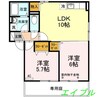 ベルヴィル 2LDKの間取り