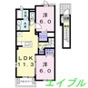 イーストメゾン　Ⅱ 2LDKの間取り