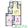 リュミエール 2LDKの間取り