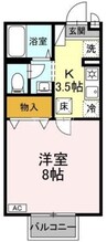 フローレ水江 1Kの間取り
