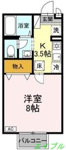 フローレ水江 1Kの間取り