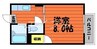 メゾンフレール 1Kの間取り