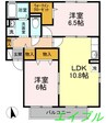 グリーンハイツ　Ｄ棟 2LDKの間取り