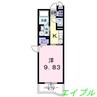 ハーベスト下中野 1Kの間取り