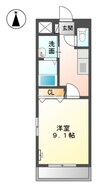 コンフォート池元 1Kの間取り