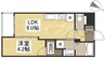 月光　新倉敷駅前 1LDKの間取り