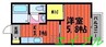 メゾン　デラW　C棟 1Kの間取り