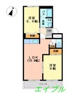 プチフルール 2LDKの間取り