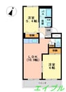 プチフルール 2LDKの間取り