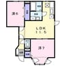 サンライズＢ 2LDKの間取り