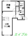 ソラーナ福井 1LDKの間取り