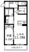 プランドールⅡ 1LDKの間取り