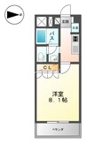 アートメゾン倉敷 1Kの間取り