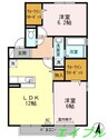クオーレ　Ａ棟 2LDKの間取り