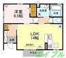 クレイン B棟 1LDKの間取り
