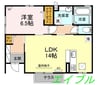 クレイン B棟 1LDKの間取り