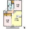 ハミングバード　C棟 2LDKの間取り