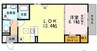 バトー一文字 1LDKの間取り