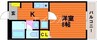 フォブールペガサス 1Kの間取り