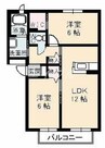 シャーメゾンANTICA 2LDKの間取り