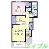 コンフォール若宮Ａ 1LDKの間取り