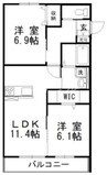 フォレスト　Ⅱ 2LDKの間取り