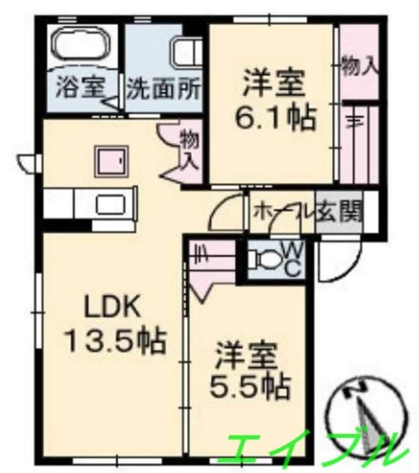 間取図 ソレアード　A棟