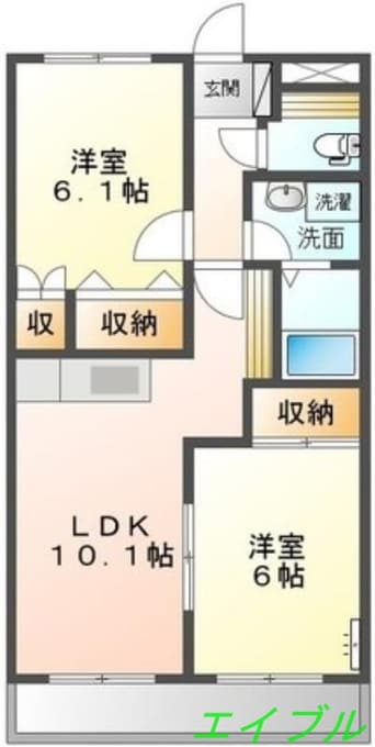 間取図 プロニティ　オオフク弐番館