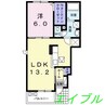 グランパス　船穂　Ｂ 1LDKの間取り