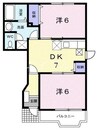 ブルーム・ミヤケ 2DKの間取り
