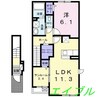 カルポネーロＢ 1LDKの間取り