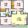 ラーバンコートⅡ番館 3LDKの間取り