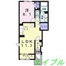 カルポネーロＢ 1LDKの間取り