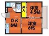 原尾島コーポ 2DKの間取り