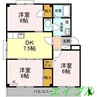 小野マンション 3DKの間取り