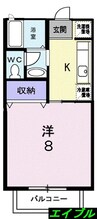 ピュシス 1Kの間取り