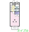 セイバー浜野 1Kの間取り