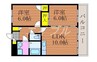 パレスプロムナード 2LDKの間取り