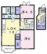 ブルーム・ミヤケⅡ 2LDKの間取り